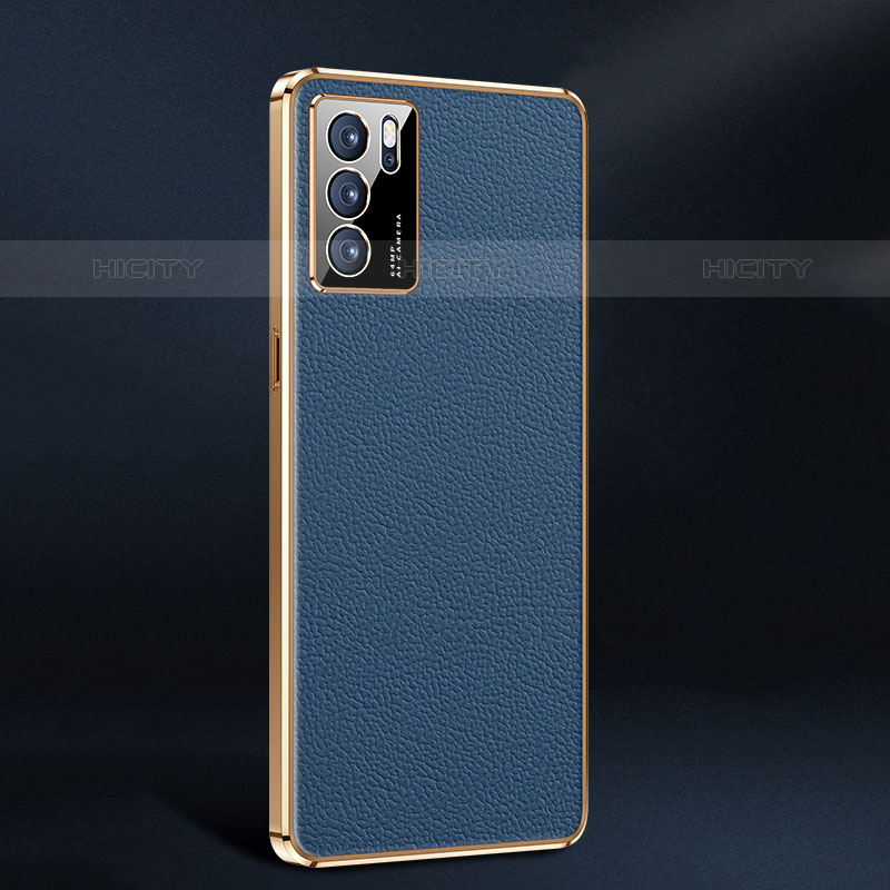 Funda Lujo Cuero Carcasa JB2 para Oppo Reno6 5G Azul