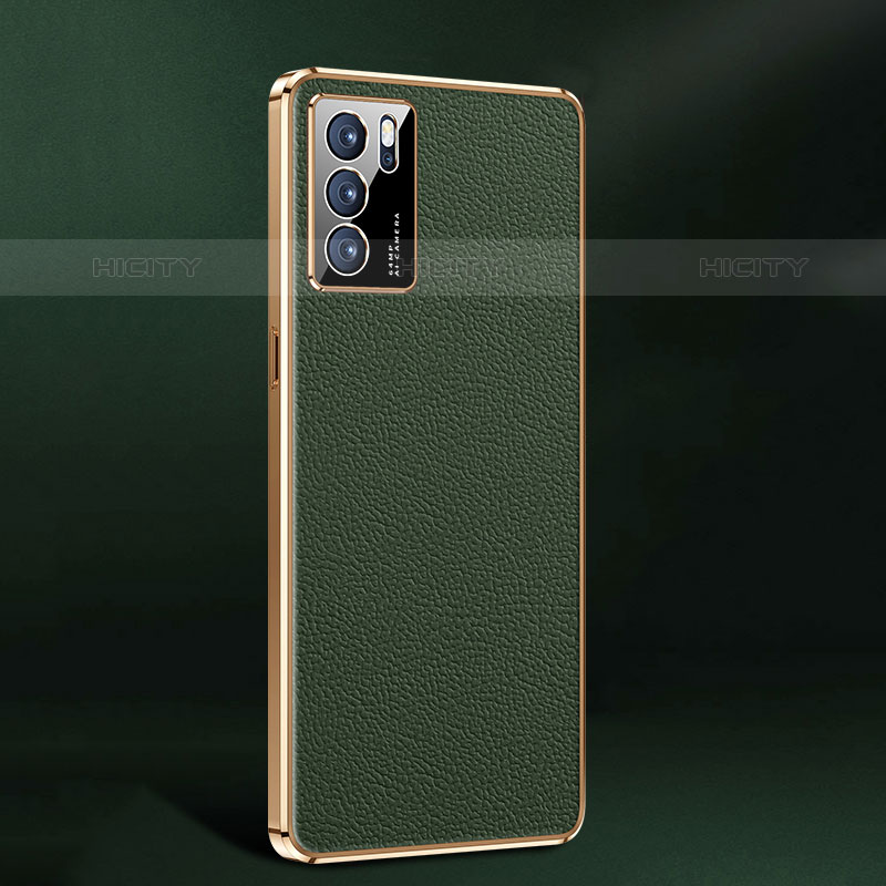 Funda Lujo Cuero Carcasa JB2 para Oppo Reno6 Pro 5G India Verde