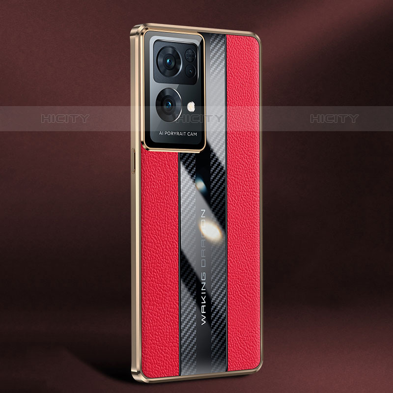 Funda Lujo Cuero Carcasa JB3 para Oppo Reno7 Pro 5G Rojo