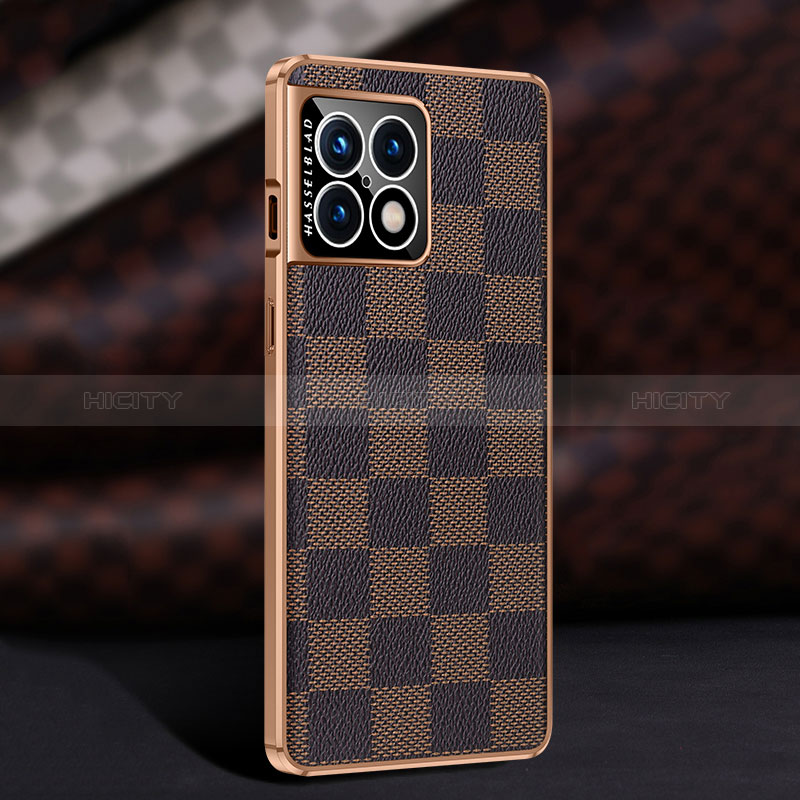 Funda Lujo Cuero Carcasa JB4 para OnePlus 10 Pro 5G Marron