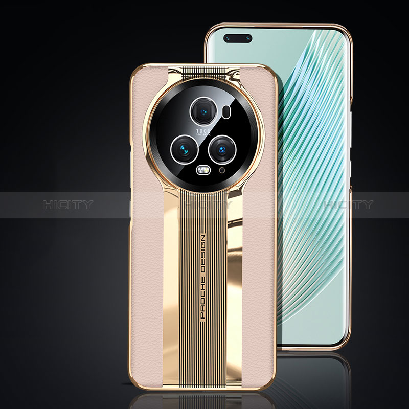 Funda Lujo Cuero Carcasa JB6 para Huawei Honor Magic5 Pro 5G Oro