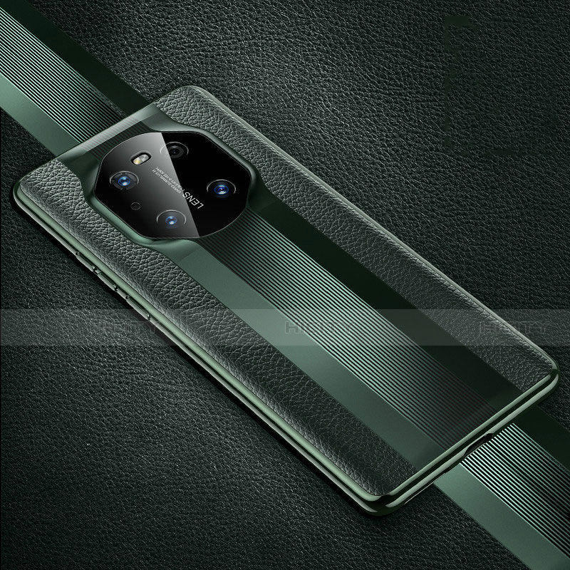 Funda Lujo Cuero Carcasa K01 para Huawei Mate 40E Pro 5G Verde Noche