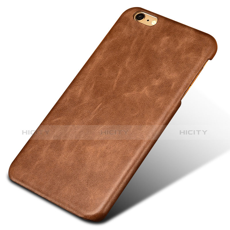 Funda Lujo Cuero Carcasa L01 para Apple iPhone 6S Plus Marron