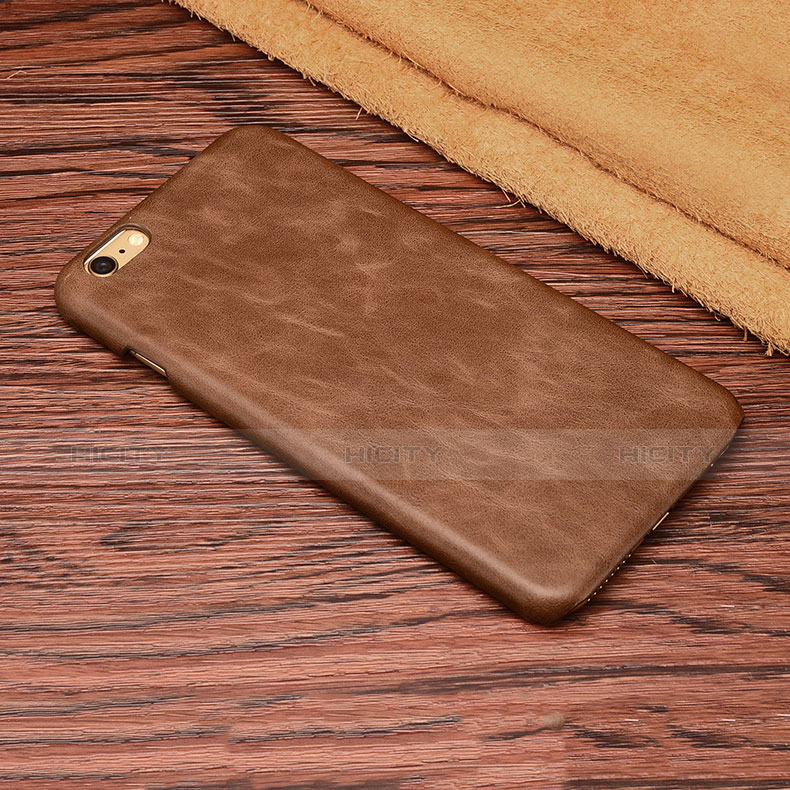 Funda Lujo Cuero Carcasa L01 para Apple iPhone 6S Plus Marron