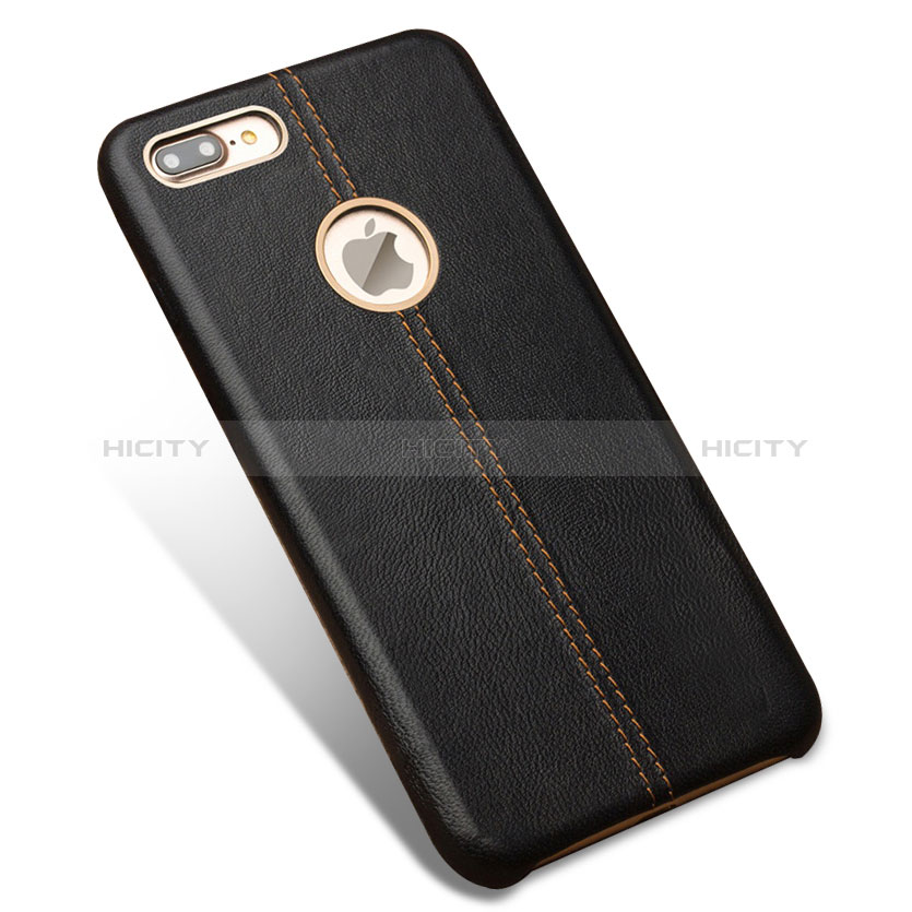 Funda Lujo Cuero Carcasa L01 para Apple iPhone 8 Plus Negro