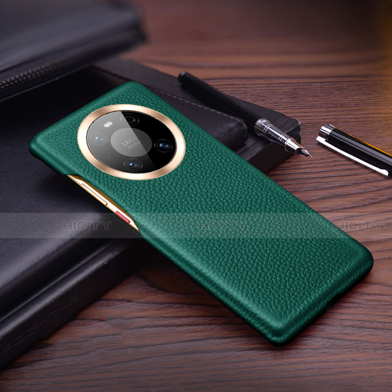 Funda Lujo Cuero Carcasa L01 para Huawei Mate 40 Pro Verde