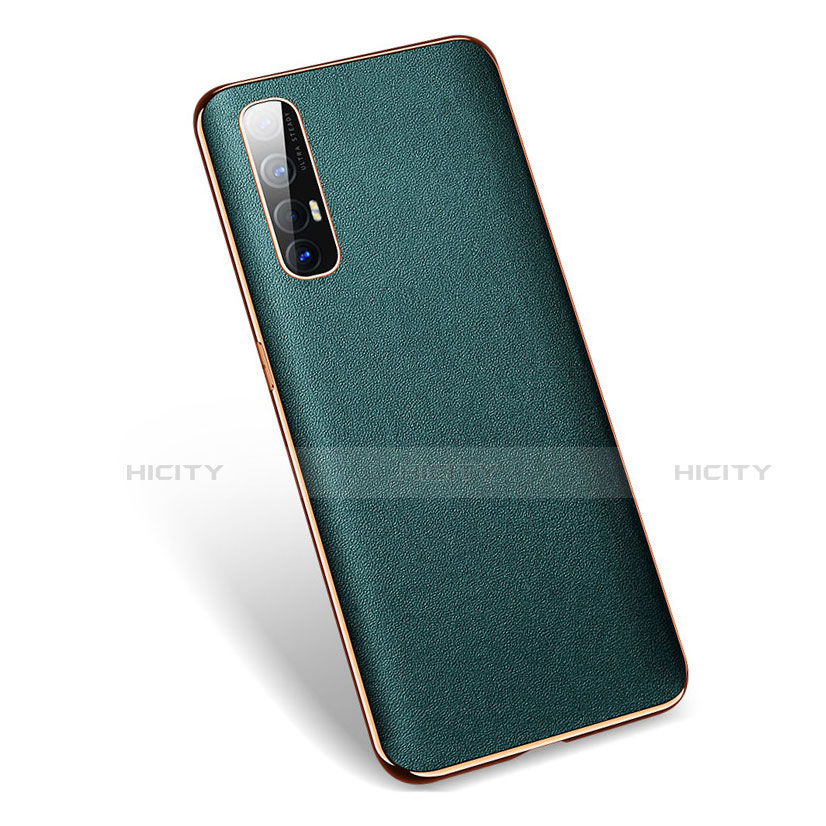 Funda Lujo Cuero Carcasa L01 para Oppo Reno3 Pro Verde