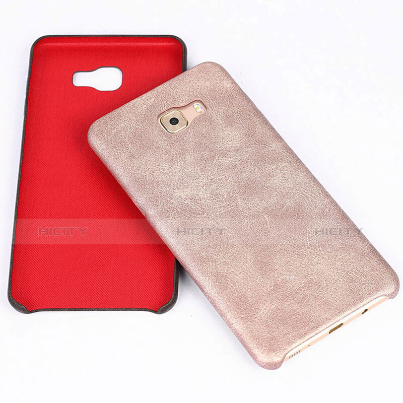 Funda Lujo Cuero Carcasa L01 para Samsung Galaxy C7 Pro C7010 Oro Rosa