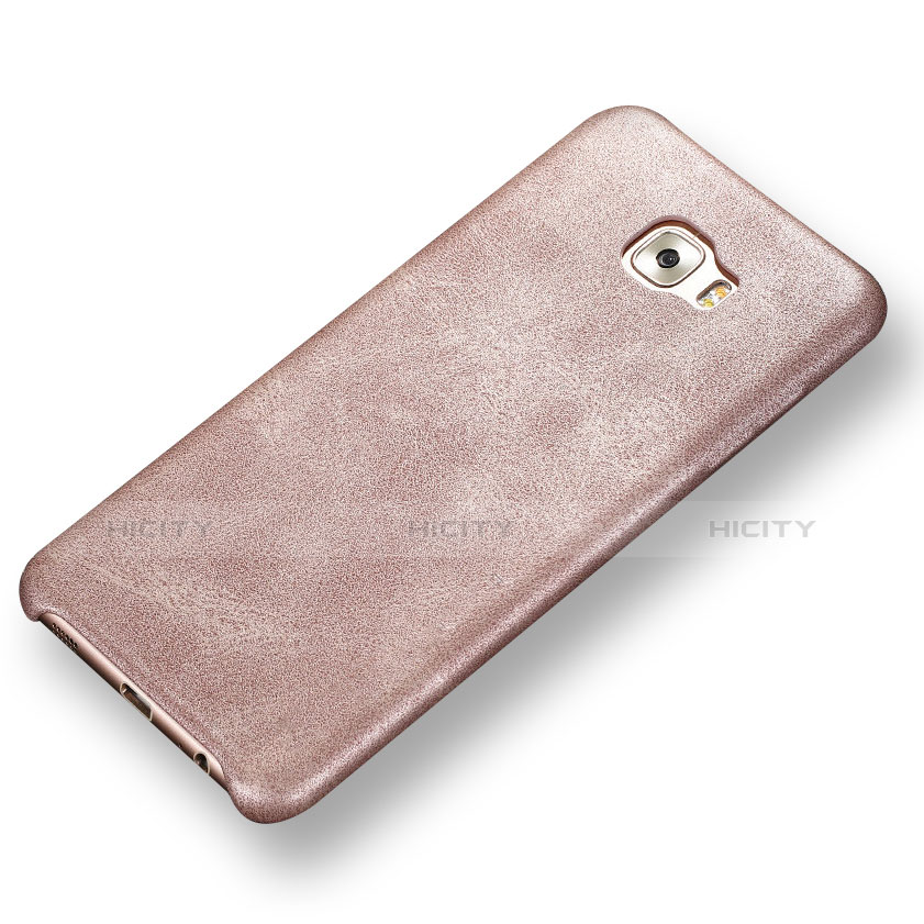 Funda Lujo Cuero Carcasa L01 para Samsung Galaxy C7 Pro C7010 Oro Rosa