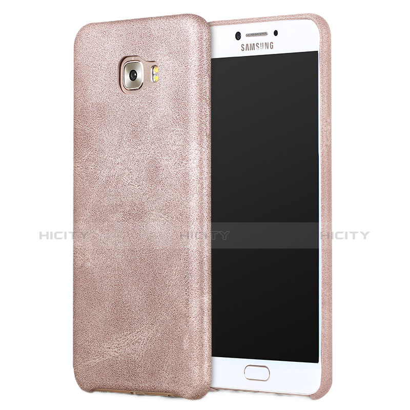 Funda Lujo Cuero Carcasa L01 para Samsung Galaxy C9 Pro C9000 Oro Rosa