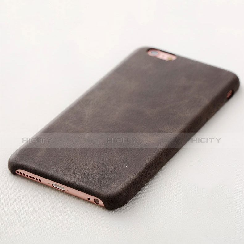 Funda Lujo Cuero Carcasa L02 para Apple iPhone 6 Plus Marron