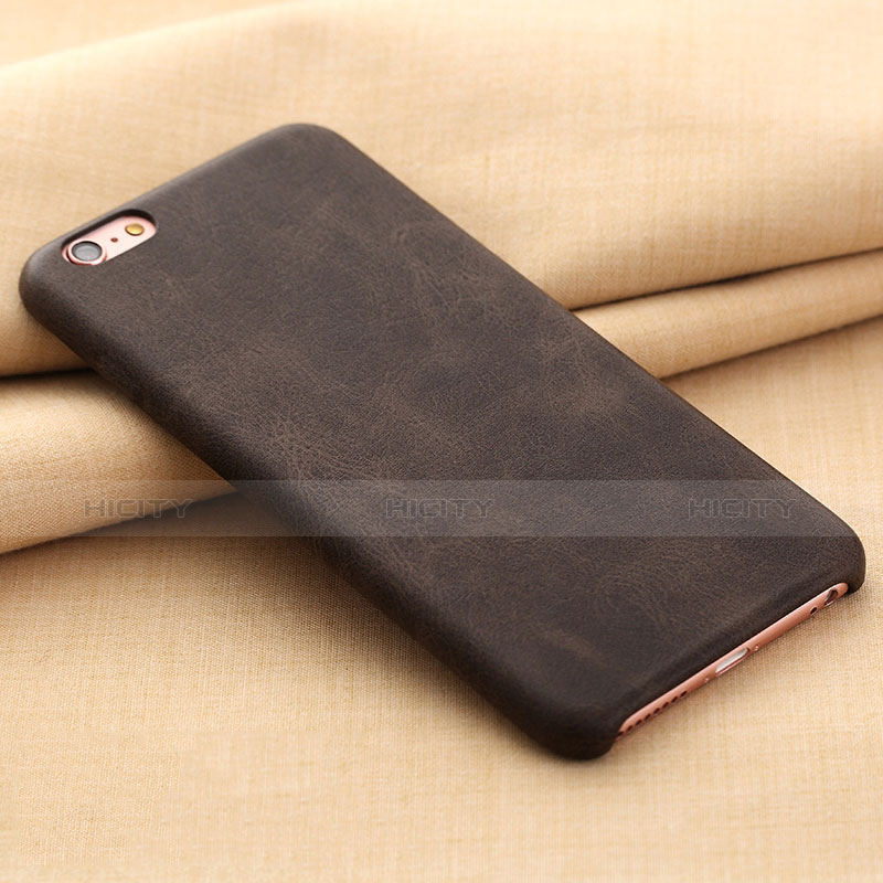 Funda Lujo Cuero Carcasa L02 para Apple iPhone 6 Plus Marron