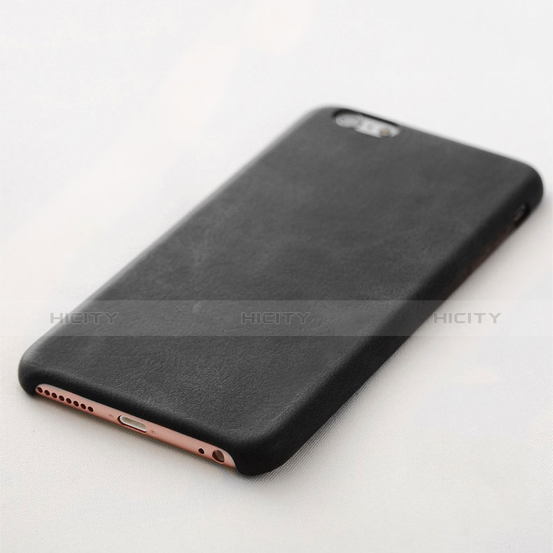 Funda Lujo Cuero Carcasa L02 para Apple iPhone 6S Plus Negro