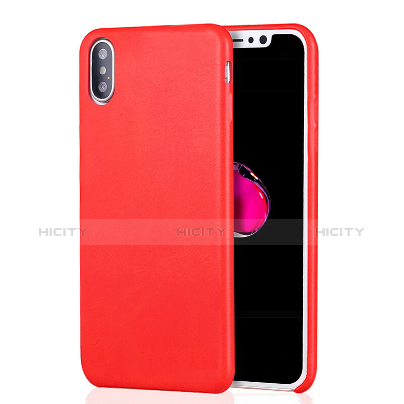 Funda Lujo Cuero Carcasa L02 para Apple iPhone Xs Negro