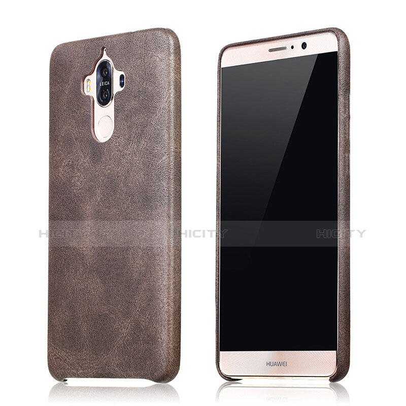 Funda Lujo Cuero Carcasa L02 para Huawei Mate 9 Marron