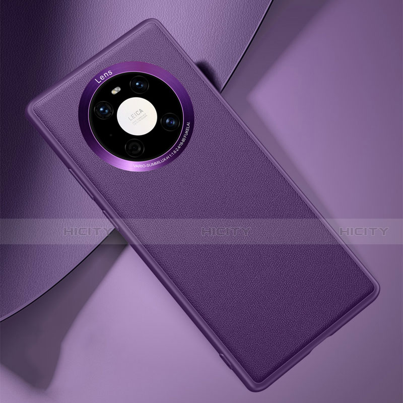 Funda Lujo Cuero Carcasa L04 para Huawei Mate 40 Pro Morado