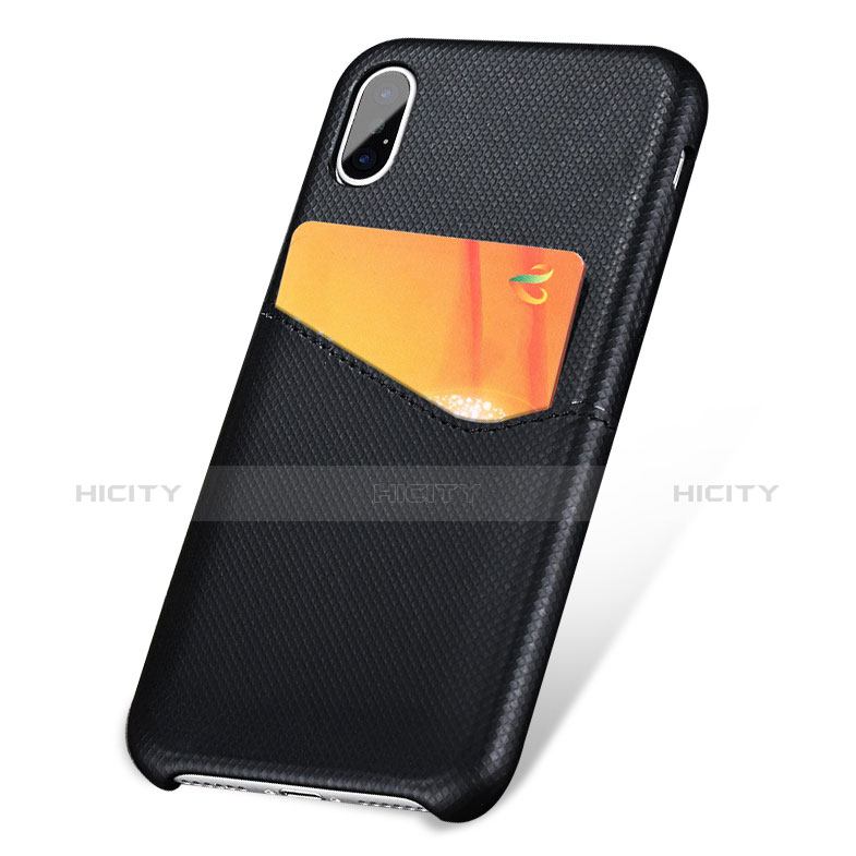 Funda Lujo Cuero Carcasa L05 para Apple iPhone Xs Negro