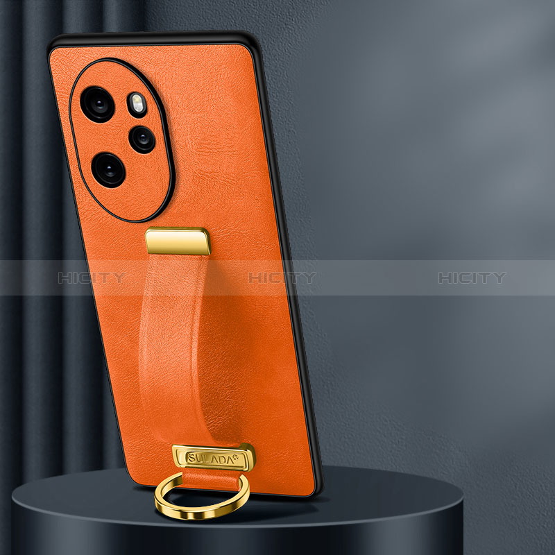 Funda Lujo Cuero Carcasa LD1 para Huawei Honor 100 Pro 5G Naranja