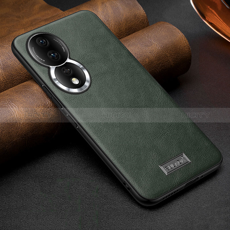 Funda Lujo Cuero Carcasa LD1 para Huawei Honor 80 5G Verde