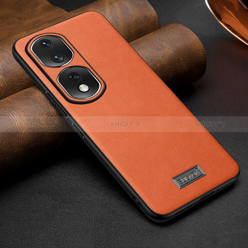 Funda Lujo Cuero Carcasa LD1 para Huawei Honor 80 Pro Flat 5G Naranja