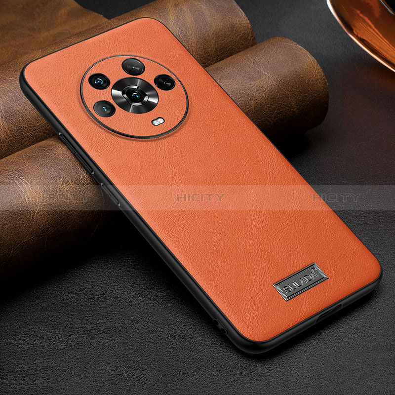 Funda Lujo Cuero Carcasa LD1 para Huawei Honor Magic4 5G Naranja