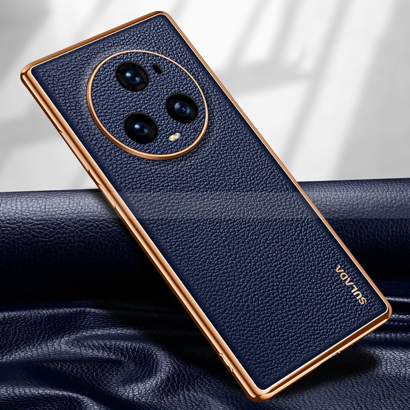 Funda Lujo Cuero Carcasa LD1 para Huawei Honor Magic5 Pro 5G Azul