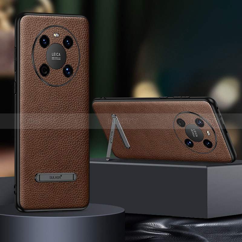 Funda Lujo Cuero Carcasa LD1 para Huawei Mate 40 Marron