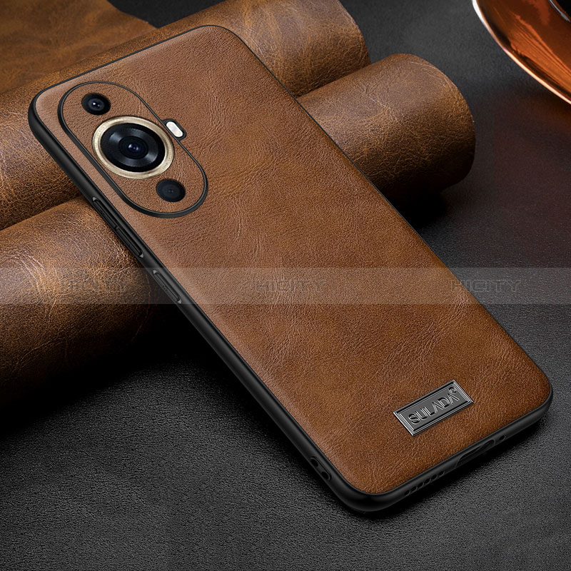 Funda Lujo Cuero Carcasa LD1 para Huawei Nova 11 Pro Marron