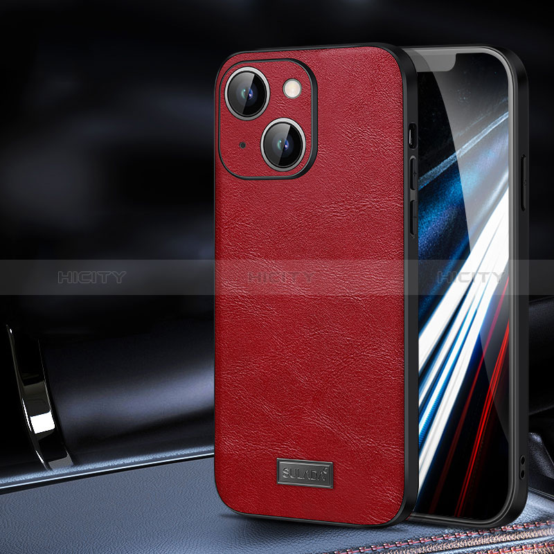 Funda Lujo Cuero Carcasa LD2 para Apple iPhone 14 Plus Rojo