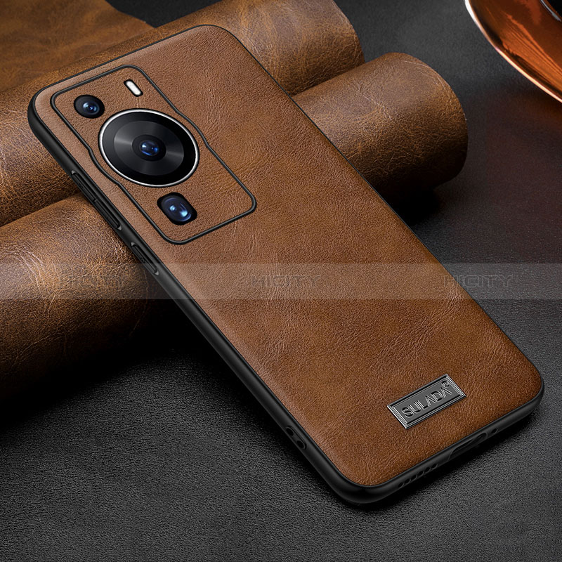 Funda Lujo Cuero Carcasa LD2 para Huawei P60 Marron