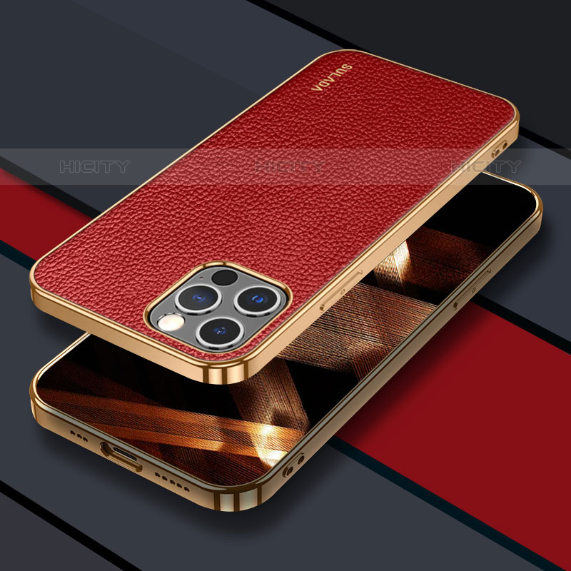 Funda Lujo Cuero Carcasa LD3 para Apple iPhone 15 Pro Max Rojo