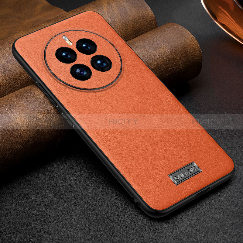 Funda Lujo Cuero Carcasa LD3 para Huawei Mate 50 Naranja