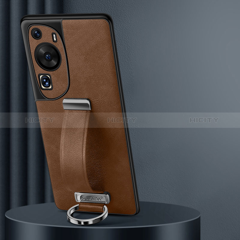 Funda Lujo Cuero Carcasa LD3 para Huawei P60 Art Marron