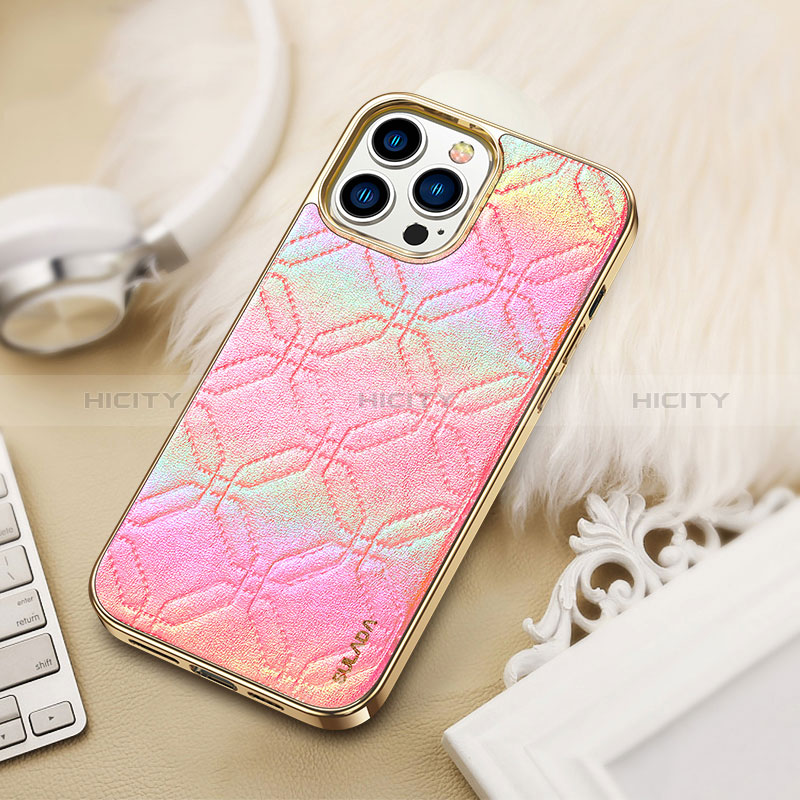 Funda Lujo Cuero Carcasa LD4 para Apple iPhone 14 Pro