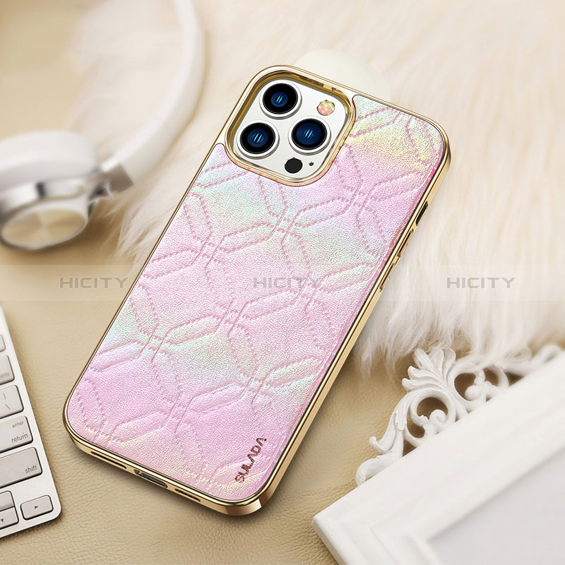 Funda Lujo Cuero Carcasa LD4 para Apple iPhone 15 Pro