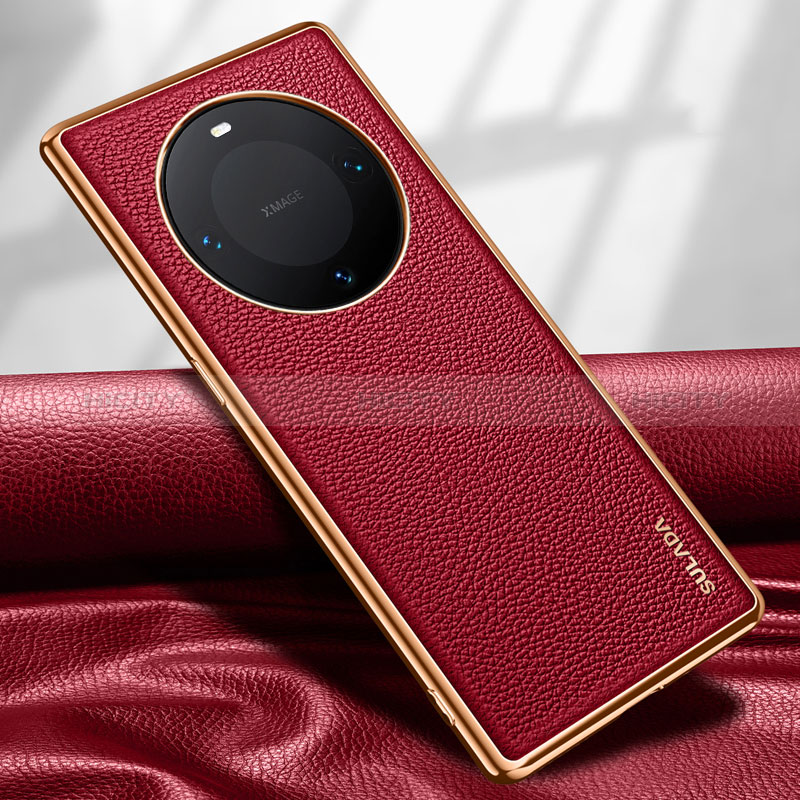 Funda Lujo Cuero Carcasa LD4 para Huawei Mate 60 Pro Rojo