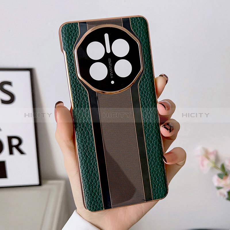 Funda Lujo Cuero Carcasa LF1 para Huawei Mate 50 RS Verde