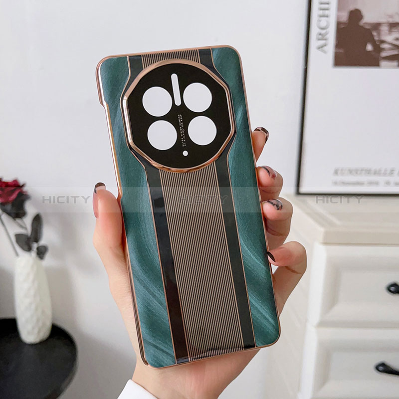 Funda Lujo Cuero Carcasa LF4 para Huawei Mate 50 Pro Verde