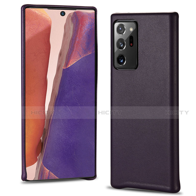 Funda Lujo Cuero Carcasa N02 para Samsung Galaxy Note 20 Ultra 5G Morado