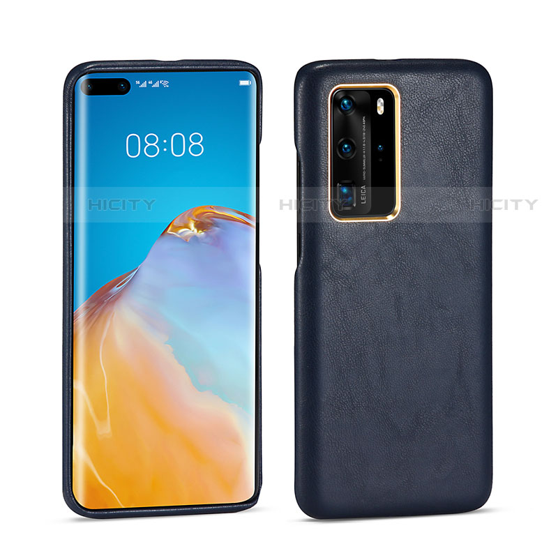 Funda Lujo Cuero Carcasa N04 para Huawei P40 Pro Azul