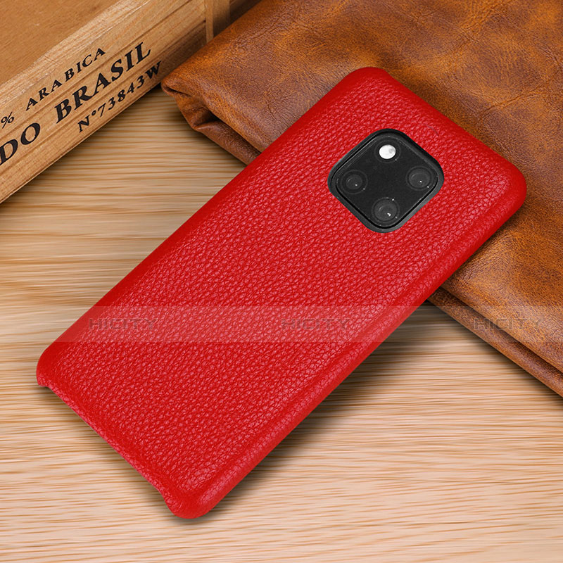 Funda Lujo Cuero Carcasa P01 para Huawei Mate 20 Pro Rojo