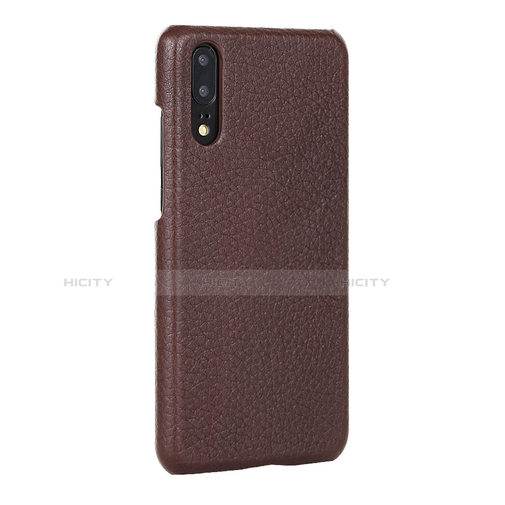 Funda Lujo Cuero Carcasa P01 para Huawei P20 Pro Marron