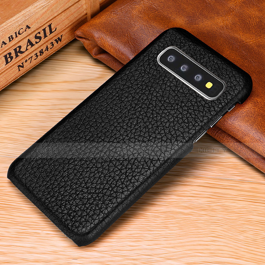 Funda Lujo Cuero Carcasa P01 para Samsung Galaxy S10 5G Negro