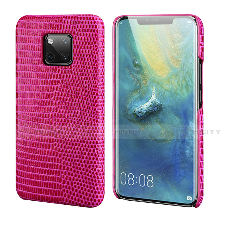 Funda Lujo Cuero Carcasa P02 para Huawei Mate 20 Pro Rojo