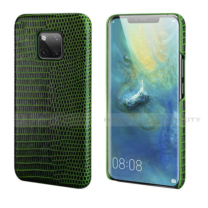 Funda Lujo Cuero Carcasa P02 para Huawei Mate 20 Pro Verde