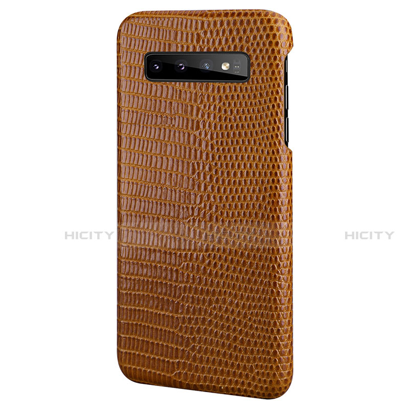 Funda Lujo Cuero Carcasa P02 para Samsung Galaxy S10 5G Marron