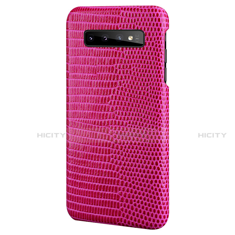 Funda Lujo Cuero Carcasa P02 para Samsung Galaxy S10 5G Rosa Roja