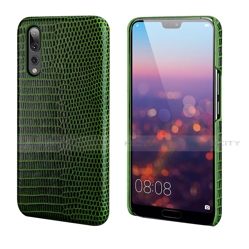 Funda Lujo Cuero Carcasa P03 para Huawei P20 Pro Verde