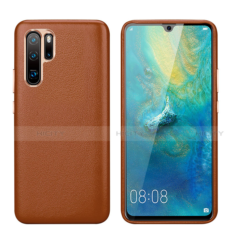 Funda Lujo Cuero Carcasa P03 para Huawei P30 Pro New Edition Marron