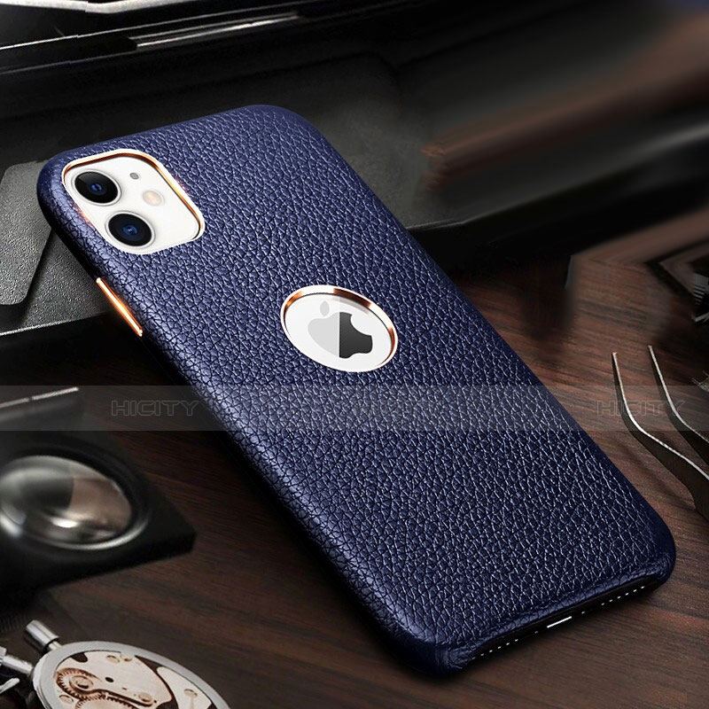 Funda Lujo Cuero Carcasa para Apple iPhone 11 Azul